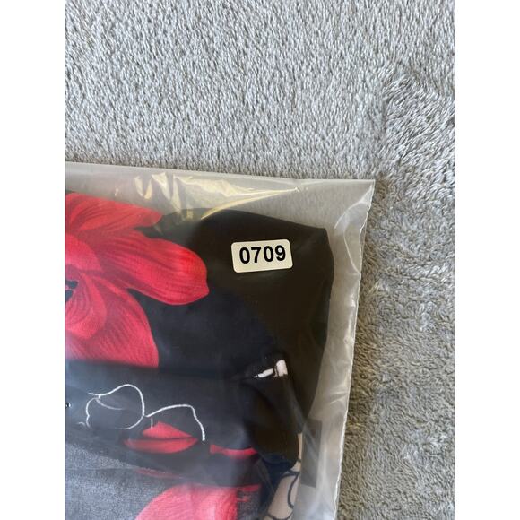 Vintage Y2K Stretchy Floral Top 2X Plus‎ Sized Red Black Whimsigoth Vamp Cyber - Picture 13 of 13